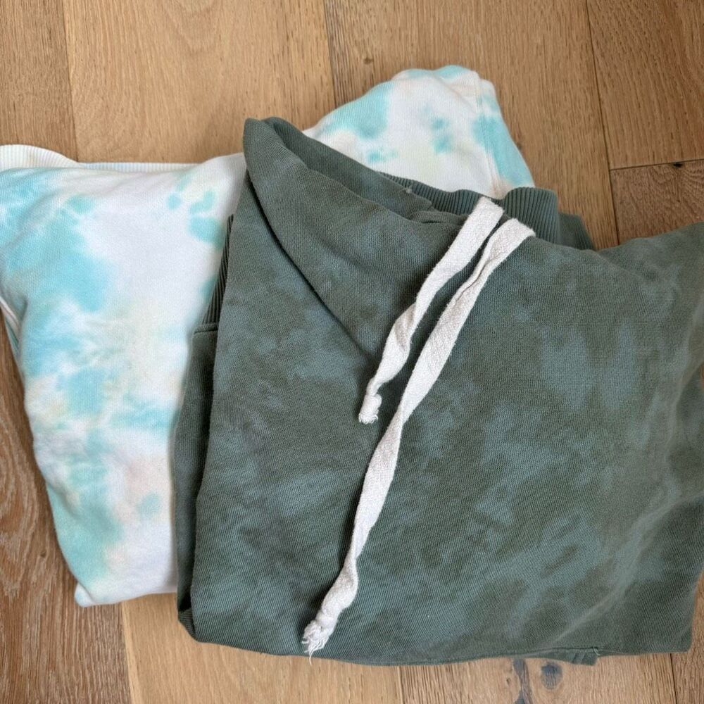 Bundle of Two Aerie Tie Dye Oversized Hoodies Size XS Green Blue Relaxed Fit